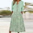 thumbnail image 1 of BLTIBY 2025 Womens 2 Piece Set Fashion Printed V Neck Long Dress with Jacket Cardigan Wedding Guest Floral Print Midi Dresses with Pockets Green S, 1 of 9