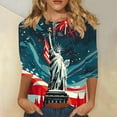 thumbnail image 1 of BLTIBY 2025 Womens Blouse Summer Independence Day Printed Round Neck Short Sleeve Shirts Loose Novelty Graphic T-Shirts Fashion Casual Pullover Tops Multicolor 18 XXL, 1 of 5