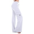 thumbnail image 1 of BLTIBY 2025 Yoga Flare Leggings for Women High Waisted Casual Pants Workout Legging Cargo with Mulit-pockets Bootcut Yoga Pant White L, 1 of 9
