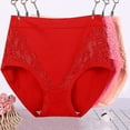 thumbnail image 1 of BLTIBY 3PC Womens Cotton Triangle Panties High Waisted Solid Color Leak Proof Large Size Underwear Fashion Comfortable Briefs Pink 5XL, 1 of 5