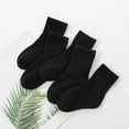 thumbnail image 1 of BLTIBY 5PC Baby Toddler Girls Boys Cotton Sock Newborn Infant Child Mid-Calf Solid Color Breathable Sports Socks Black 6-8 Years, 1 of 3