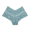 thumbnail image 1 of BLTIBY 6pcs Women's Low Waisted Erotic Brief Printed Lace Panties Ladies Stretch Breathable Hipster Soft Underpants Light Blue XL, 1 of 2