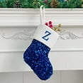 thumbnail image 1 of BLTIBY 9 inches Personalized Sequin Christmas Stocking with 26 Letter, Blue Initial Monogram Embroidered Xmas Stockings for Family Party Fireplace Tree Decoration Z One Size, 1 of 3