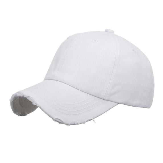 BLTIBY Adult Baseball Cap Trucker Hats Men Women Vintage Wash Fishing Hat Fashion Lightweight Ball Caps White Free Size
