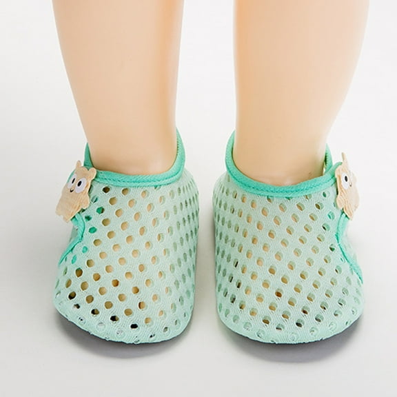 BLTIBY Baby Boys Girls Socks First Walking Shoes Infant Toddler Sock Slipper with Anti-Slip Rubber Sole Sock Green 18-24 Months