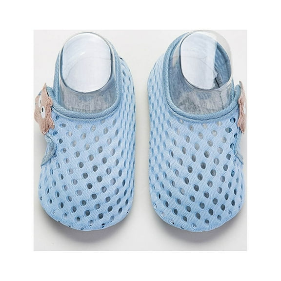 BLTIBY Baby Boys Girls Socks First Walking Shoes Infant Toddler Sock Slipper with Anti-Slip Rubber Sole Sock Light Blue 2-3 Years