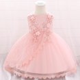 thumbnail image 1 of BLTIBY Baby Girls Dress Party Gown for Photo Shoot Soft Comfortable Elegant Flower Sleeveless Round Neck A Lined Dresses Pink 6-9 Months, 1 of 5