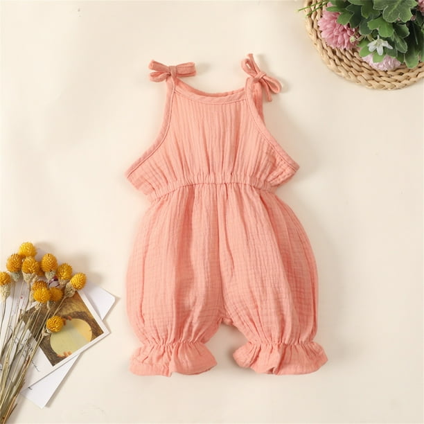 PINK LONG OVERALL WITH THIN STRAPS IN COTTON, NEWBORN PINK LONG OVERALL WITH THIN STRAPS IN COTTON, NEWBORN