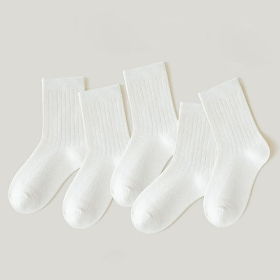 BLTIBY Baby Toddler Girl Boy Sock Child Infant Cotton Breathable Comfort Solid Color Floor Socks for Kids White 1-3 Years