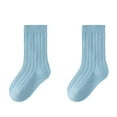 thumbnail image 1 of BLTIBY Baby Toddler Girls Boys Mid-Calf Sock Newborn Infant Child Cotton Solid Color Breathable Socks Blue 3-5Years, 1 of 2