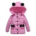 thumbnail image 1 of BLTIBY Baby Toddler Girls Winter Coat Warm Padded Thick Clothes Kids Fashion Comfortable Cute Dot Bow Hoodies Overcoat Outwear Pink 4 Years, 1 of 8