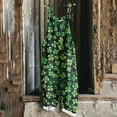 thumbnail image 1 of BLTIBY Bib Overalls for Women Adjustable Straps Jumpsuit St. Patrick's Day Printed Coveralls with Pockets Casual Loose Comfy Pants Green 2 4XL, 1 of 5