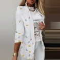 thumbnail image 1 of BLTIBY Blazer Jackets for Women Spring Autumn Printed Open Front Button Lapel Long Sleeve Casual Lightweight Blazers White XL, 1 of 6