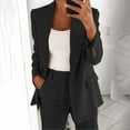thumbnail image 1 of BLTIBY Blazer for Women Fall Business Fit Work Office Casual Lightweight Outwear One Button Lapel Jackets with Pockets Black S, 1 of 2