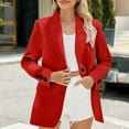 thumbnail image 1 of BLTIBY Blazers for Women Fall Business Fit Work Office Casual Lightweight Outwear Two Button Lapel Jackets with Pockets Red 3XL, 1 of 4