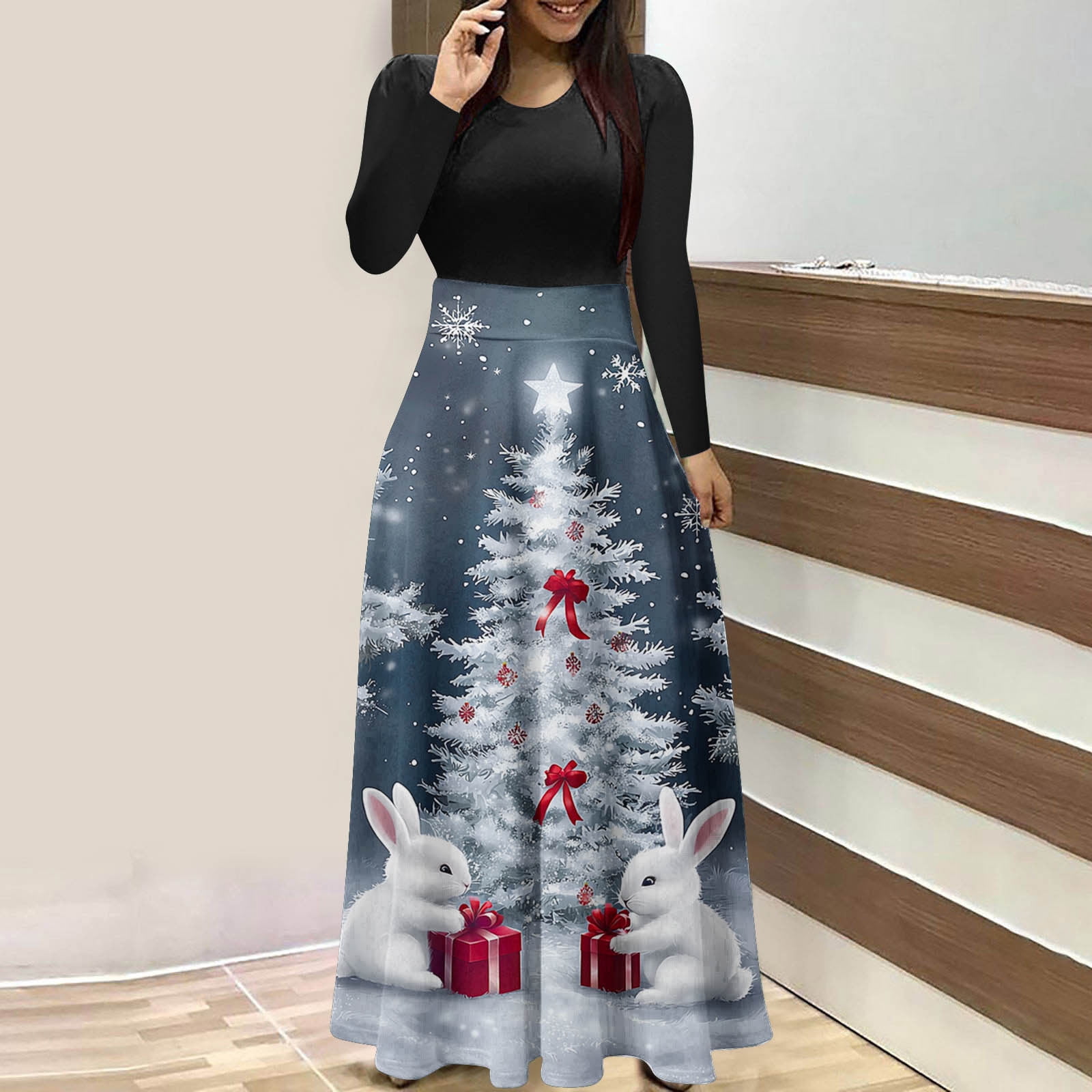 casual blue maxi dress & White Floral Size:US 24 W cgold Christmas Sweaters For Kids