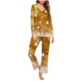 thumbnail image 1 of BLTIBY Christmas Pajama Sets for Women V Neck Xmas Printed Long Sleeve Pullover Top Long Pants Lounge Set Sleepwear Comfortable Yellow 2 XL, 1 of 4