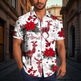 thumbnail image 1 of BLTIBY Christmas Shirt for Men Button Down Short Sleeve Lapel Hawaiian Shirts Xmas Santa Printed Casual Holiday Beach Shirts Top Wine 2 S, 1 of 6