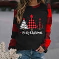 thumbnail image 1 of BLTIBY Christmas Shirts for Women Xmas Tree Vintage Graphic Tee Long Sleeve Tops Holidays O-Neck Pullover Baseball T Shirt Blouse Black 3 S, 1 of 4