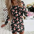 BLTIBY Christmas Sweatshirt Dress for Women Xmas Print Fall Winter