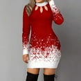 thumbnail image 1 of BLTIBY Christmas Sweatshirt Dress for Women Xmas Print Winter Fall Sexy Casual Soft Sweater Long Sleeve Pullover Dresses Outfits 2024 Trendy Red XXL, 1 of 9