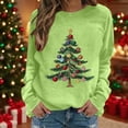 thumbnail image 1 of BLTIBY Christmas Sweatshirt for Women Crewneck Christmas Tree Printed Long Sleeve Sweater Xmas Holiday Party Pullover Tops Green M, 1 of 4