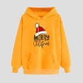 thumbnail image 1 of BLTIBY Christmas Sweatshirts Hoodies for Women Christmas Graphic Drawstring Fleece Hooded Xmas Holiday Pullover Sweater with Pockets Yellow 3 L, 1 of 3