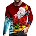 thumbnail image 1 of BLTIBY Christmas Sweatshirts for Men Xmas Snowman Printed Winter Fall Long Sleeve Round Neck Blouse Casual Fashion Pullover Jumper Tops 2024 Red S, 1 of 2