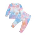 thumbnail image 1 of BLTIBY9 Months-5 Years Toddler Girls Clothes Sets Long Sleeve Printed Long Pants Outfit Newborn Infant Kids Suits Tracksuit Pink 3-4 Years, 1 of 9