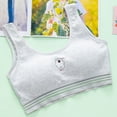 thumbnail image 1 of BLTIBY Cotton Girls Training Bra Cami Training Seamless Printed Thin Bras for Teens with Cheast Pads Comfortable Fashion Bralette Gray 7-10 Years, 1 of 3