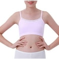 thumbnail image 1 of BLTIBY Cotton Girls Training Bra Crop Cami Training Lace Bras for Teens with Spaghetti Straps Comfortable Fashion Bralette Pink XL, 1 of 3