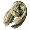 thumbnail image 1 of BLTIBY Cotton Linen Fashion Scarf Gradient Two-tone Four Season Scarf Shawl Beach Gauze Winter Warm Long Lightweight Travel Scarves Green Free Size, 1 of 2