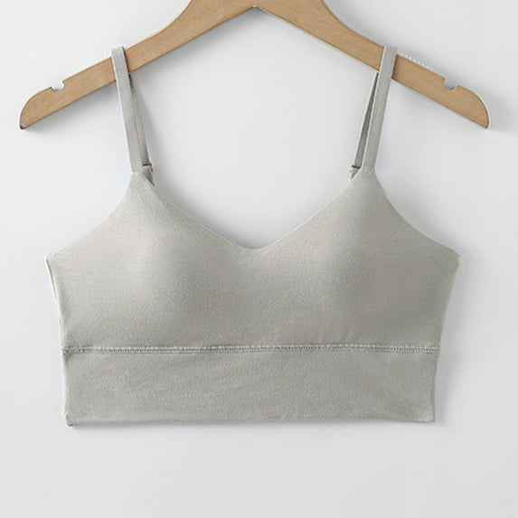 BLTIBY Everyday Bras for Women Solid Color Wireless Adjustable Bra No Underwire Full Coverage Breathable Comfortable Bras Gray L