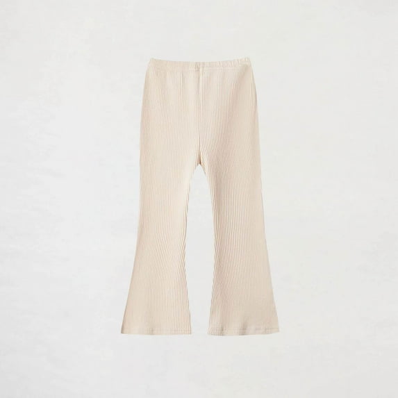 BLTIBY Flare Leggings for Girls Fall Solid Color Soft Bottom Pants Toddler Comfortable Fashion Lightweight Yoga Trousers Beige 1-2Years