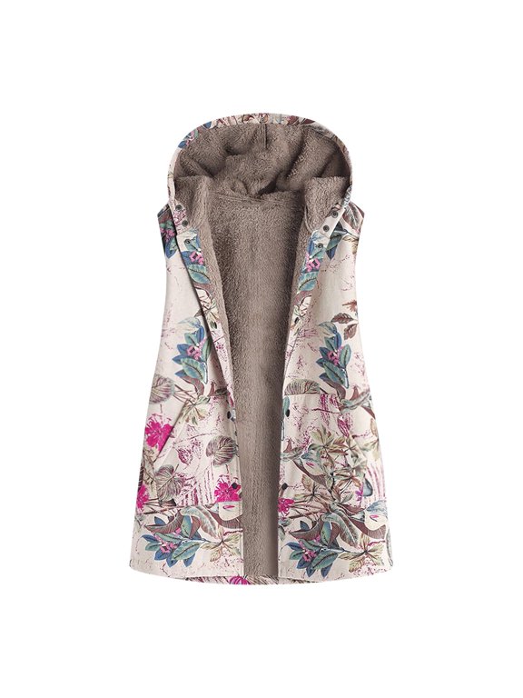 Fleece Vest for Women Hoodies Plush Thick Jacket Casual Sleeveless Coats Fall Winter Jackets with Pockets Trendy Tops Hot Pink S
