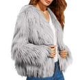 thumbnail image 1 of BLTIBY Fur Coat for Women,Faux Furry Cropped Fluffy Jacket Winter Fall Open Front Coats Shaggy Warm Elegant Comfy Long Sleeve Outerwear 2024 Gray XL, 1 of 8