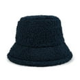 thumbnail image 1 of BLTIBY Fuzzy Bucket Hat for Women Furry Fur Bucket Hat Winter Warm Plush Fisherman Fluffy Sherpa Bucket Hats Navy M, 1 of 3