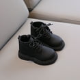 thumbnail image 1 of BLTIBY Girls Boots Autumn Winter Fashion Warm Shoes Toddler Baby Infant Motorcycle Riding Lovely Princess Shoes Black 3-4 Years, 1 of 6