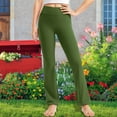 thumbnail image 1 of BLTIBY Girls Bottoms Pants Fall Solid Color Comfortable Yoga Leggings Toddler Casual Fashion Lightweight Homewear Trousers Army Green 12-13 Years, 1 of 9