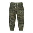 thumbnail image 1 of BLTIBY Girls Boys Cotton Sweatpants Camouflage Printed Elastic Waist Drawstring Pants Toddler Fall Straight Leg Casual Fashion Joggers with Pockets Army Green 7 Years, 1 of 2