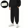 thumbnail image 1 of BLTIBY Girls Boys Cotton Sweatpants Fleece Thicked Elastic Waist Pants Kids Fall Solid Color High Waisted Straight Leg Casual Fashion Joggers with Pockets Black 3-4 Years, 1 of 8