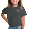 thumbnail image 1 of BLTIBY Girls Boys Short Sleeve T Shirts Kids Summer Tops Crewneck Cute Graphic Tees Fashion Casual Dark Gray 10-11Years, 1 of 8