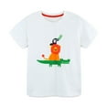 thumbnail image 1 of BLTIBY Girls Boys Summer Short Sleeve Tops Child Kid Round Neck Printed Shirts Toddler Infant Fashion Casual Loose Pullover Blouses 2025 White 2 4-5 Years, 1 of 6