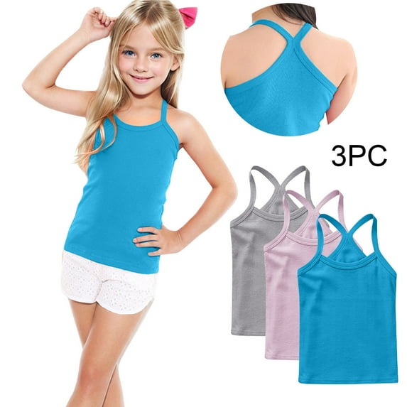 BLTIBY Girls Boys Tank Top Summer Cotton Sleeveless T Shirt for Teen Toddler Infant Round Neck Solid Color Fashion Casual Vest Blouse 2025 Multicolor 6 4-5 Years
