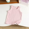 thumbnail image 1 of BLTIBY Girls Boys Tank Top Summer Cotton Sleeveless T Shirt for Teen Toddler Infant Round Neck Striped Printed Fashion Casual Tee Blouse Pink 6-7 Years, 1 of 5