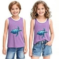 thumbnail image 1 of BLTIBY Girls Boys Tank Top Summer Sleeveless Funny T Shirt for Teen Infant Toddler Printed Round Neck Fashion Casual Tee Blouse Purple 6-7 Years, 1 of 6