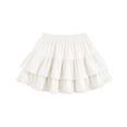 thumbnail image 1 of BLTIBY Girls Cotton A-Line Skirt Elastic Waist Solid Color A-Line Pleated Mini Skirts Fashion White 4-5 Years, 1 of 2