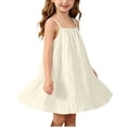 thumbnail image 1 of BLTIBY Girls Cotton Mini Dresses Summer Spaghetti Strap Sleeveless Dress Summer Casual Sundresses Yellow 7-8Years, 1 of 9