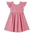 thumbnail image 1 of BLTIBY Girls Cute Summer Cotton Dress Flutter Ruffle Sleeve Dresses Casual High Waisted A Line Flowy Beach Sundress Hot Pink 2-3 Years, 1 of 5