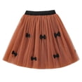 thumbnail image 1 of BLTIBY Girls Lace Tutu Skirt Elastic Waist Layered Tulle Bow Ballet Dance Skirts for Toddler Kids Children Brown 7-8 Years, 1 of 8